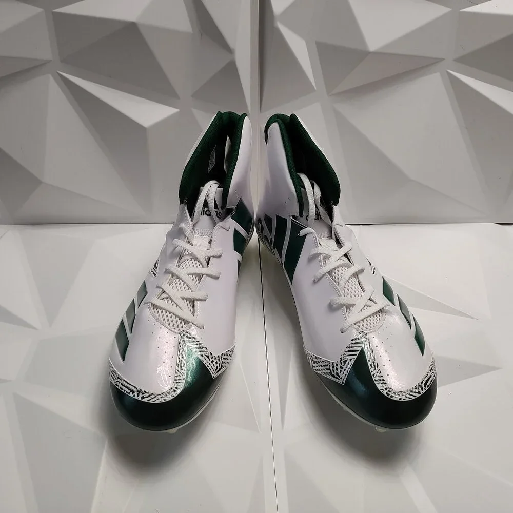 Adidas Mens Football Cleats 18 White Green Shoe Lacrosse Freak X Carbon High - Picture 6 of 15